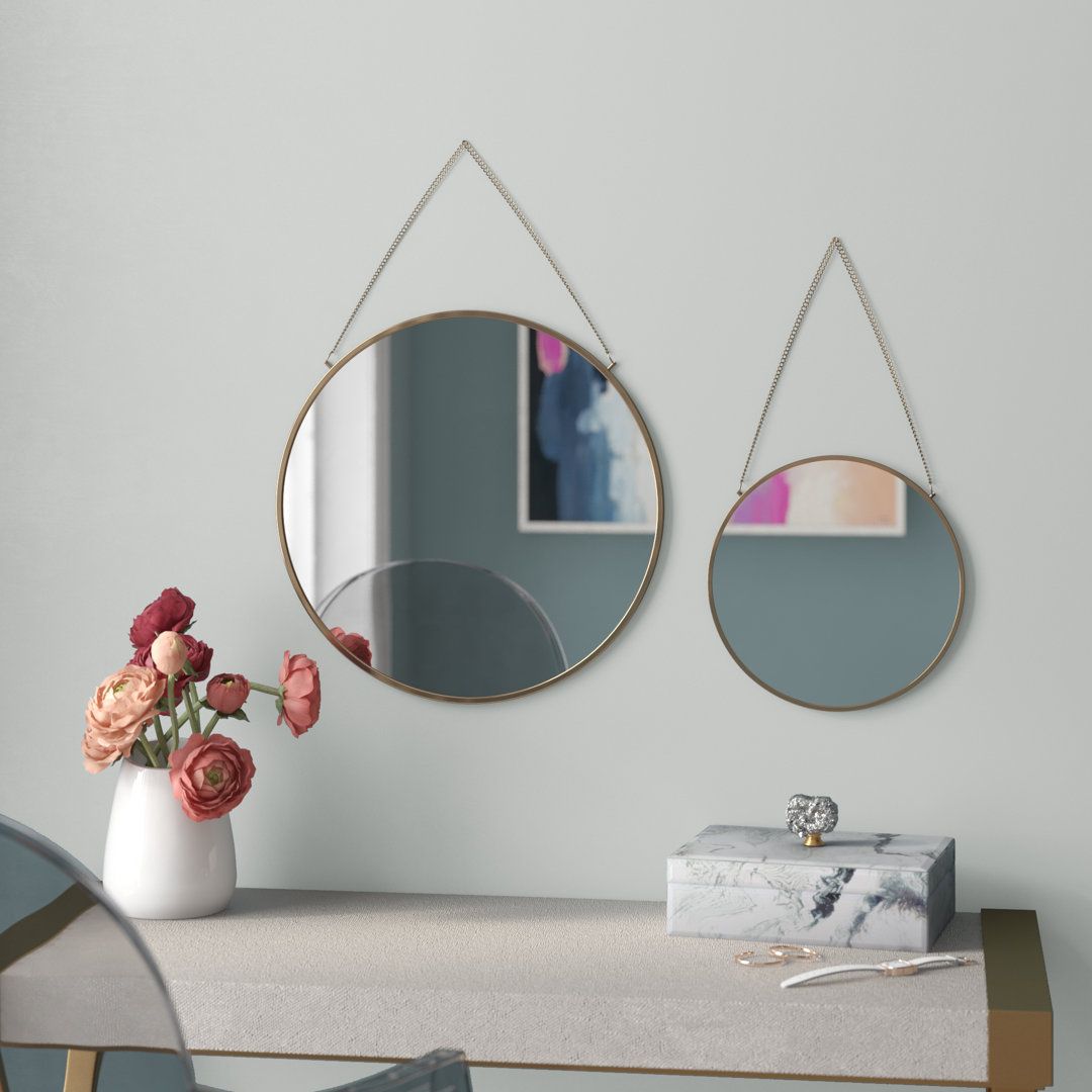 Round Wall Hanging Mirror 6×6″ - Image 2