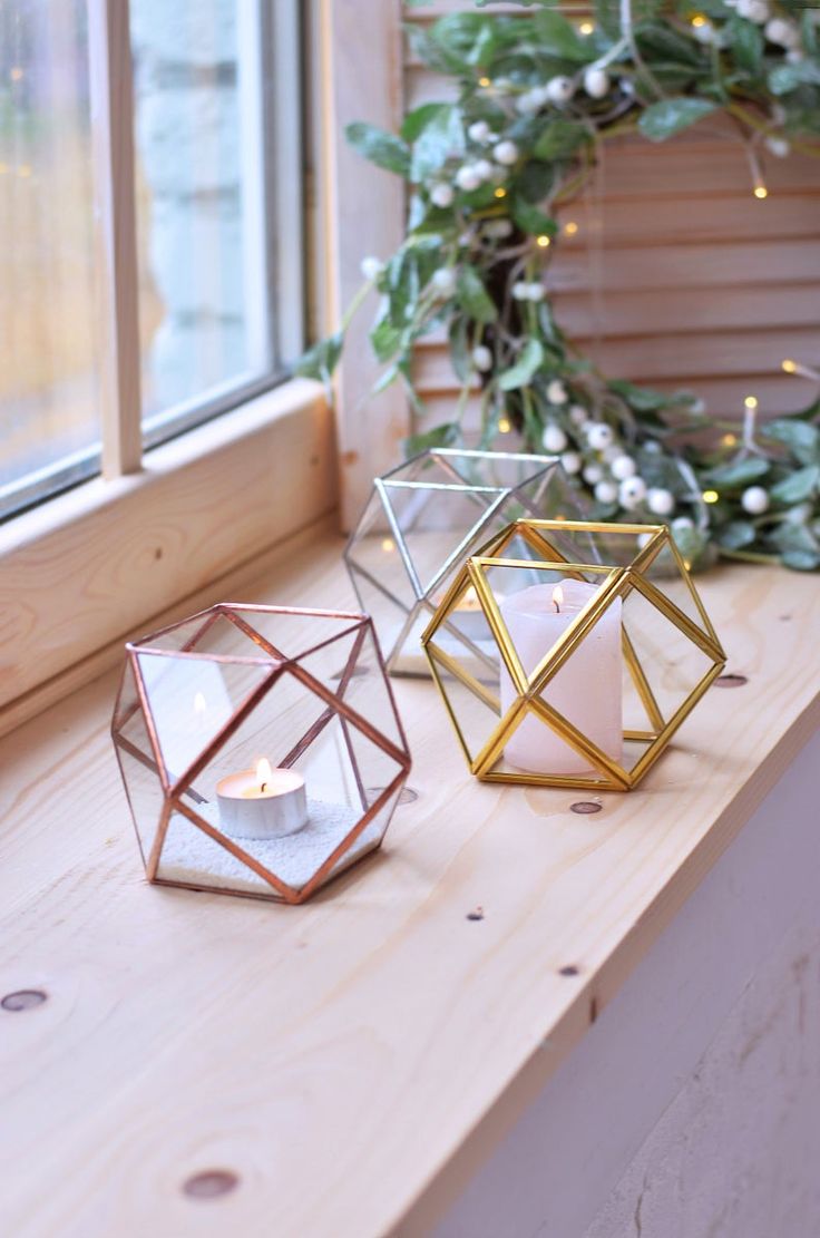 Geometric Brass & Glass Succulent Terrarium – Modern Desktop Decor & Planter