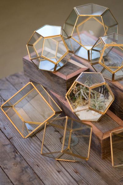 Intricate Brass Filigree Glass Box with Geometric Medallion - Image 5