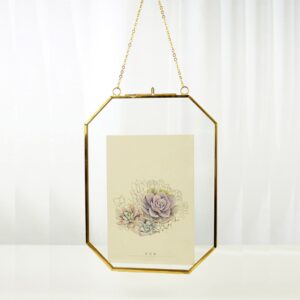 Octagonal Hanging Double Glass Photo Frame 8×10″